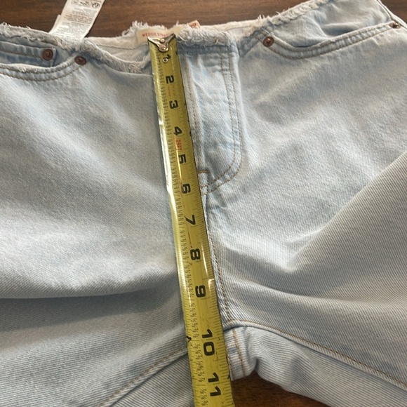 Levis Jeans Wedgie Straight No Waistband light wash raw hem button fly sz 29 - Picture 13 of 17